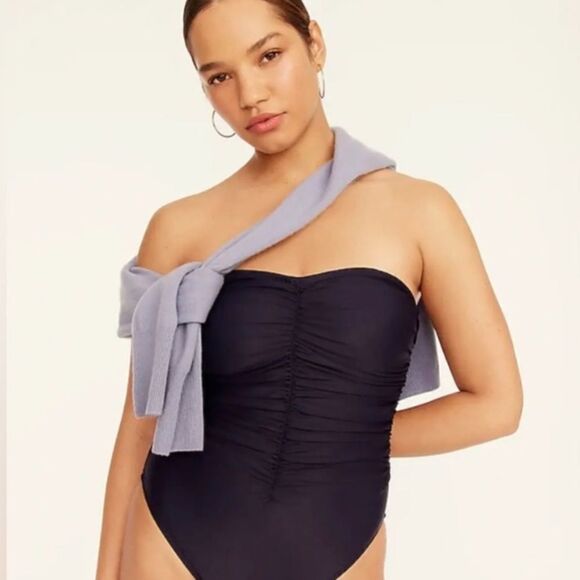 NWT J.Crew Ruched sweetheart one-piece in red size 22 - Picture 5 of 8